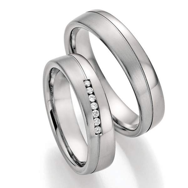 Trauringe Platin Plus Titan Brillant 86/10070