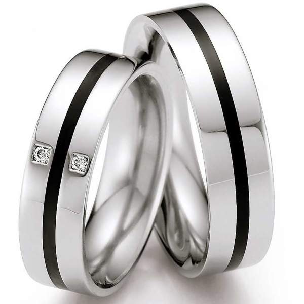 Trauringe Steel Ceramic Brillant 88/01401