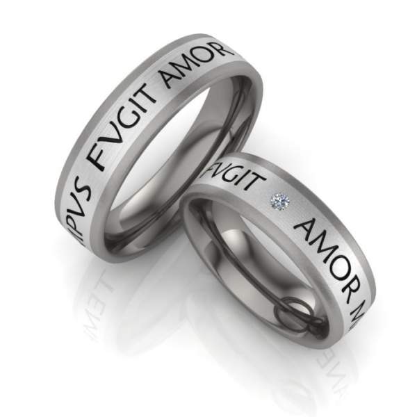 Trauringe Titan Edelstahl Brillant ID1089