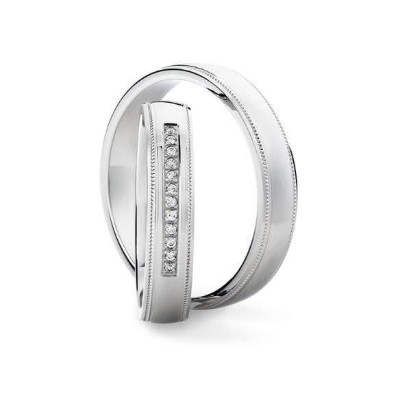 Trauringe Weißgold Brillant Vintage 928491