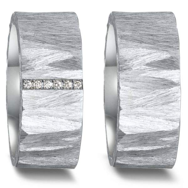 Trauringe Edelstahl Brillanten TitanFactory 59312