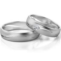 Trauringe Weissgold (333) mit Brillant 0,06 ct. Trauringe Weissgold (333) mit Brillant 0,06 ct.