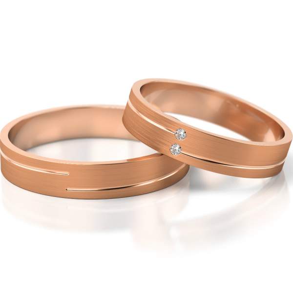 Trauringe Rotgold (333) mit Brillant 0,02 ct.