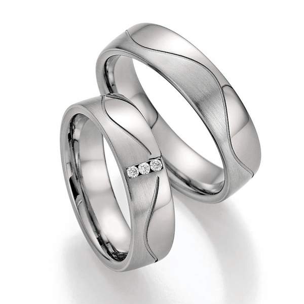 Trauringe Platin Plus Titan Brillant 86/10090