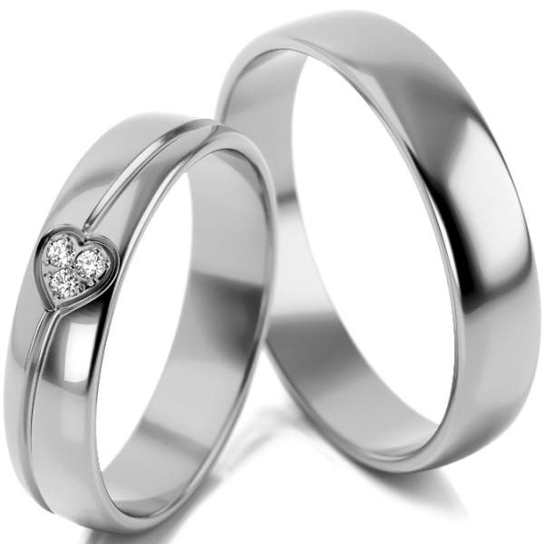 Trauringe Weissgold (333) mit Brillant 0,03 ct.