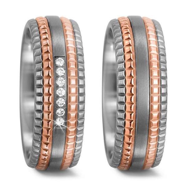 Trauringe Rotgold Brillant Titan Factory 52501