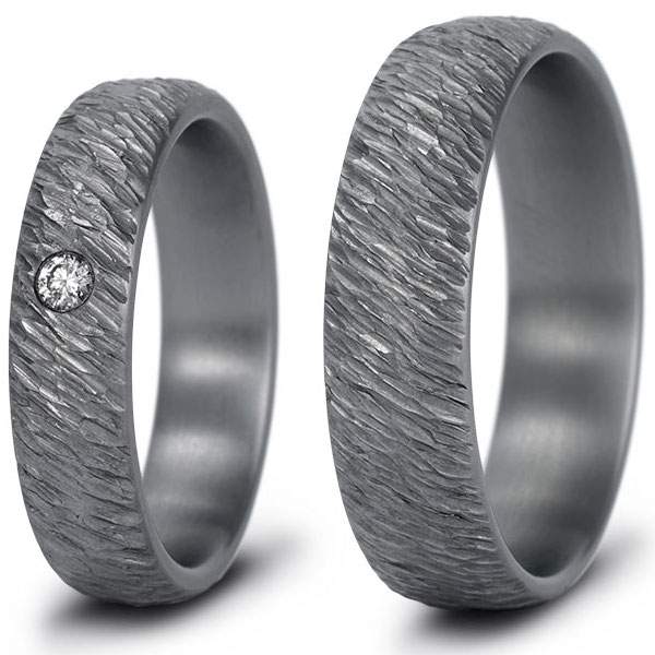Tantal Eheringe Struktur Finnenschlag & Brillant 0,05ct