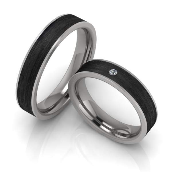 Trauringe Carbon Titan Brillant 1934