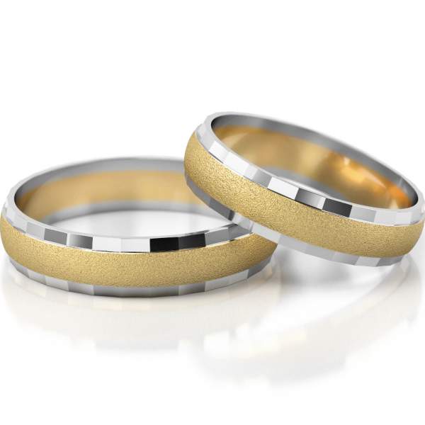 Trauringe Weissgold-Gelbgold (333) ohne Steine