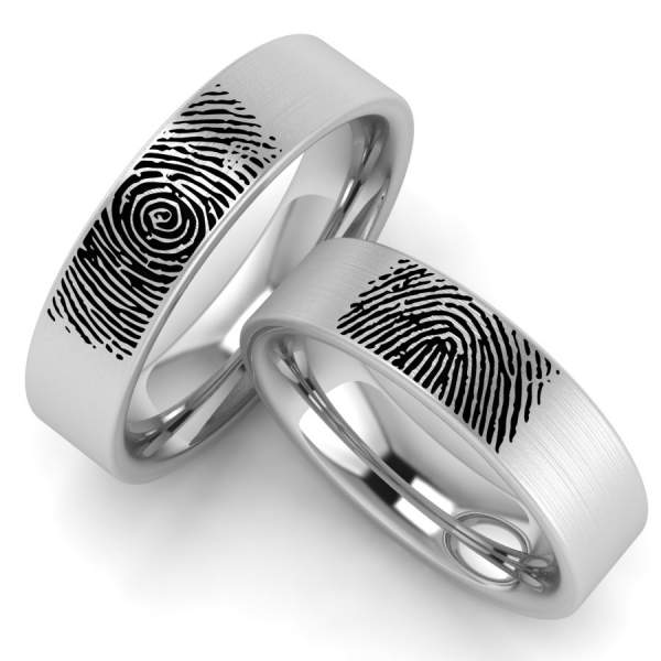 Individuelle Ringe mit Fingerbadruck aus Edelstahl