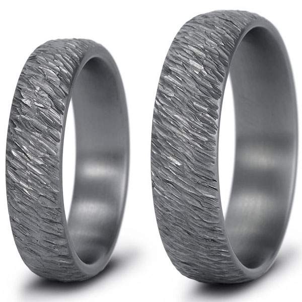 Tantal Ringe mit Struktur Finnenschlag