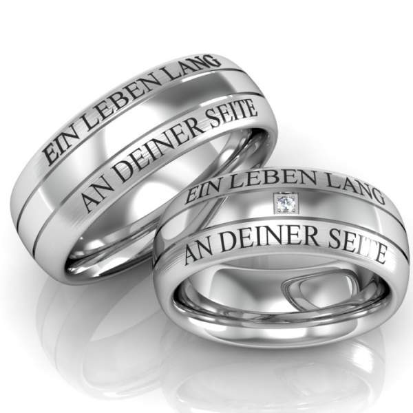 Verlobungsringe Silber Gravur Brillant ID197