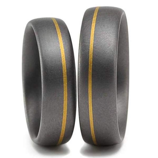 Trauringe Tantal Yellow Line