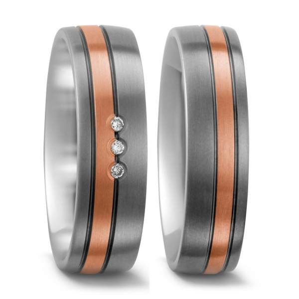 Trauringe Rotgold Brillanten Titan Factory 56267