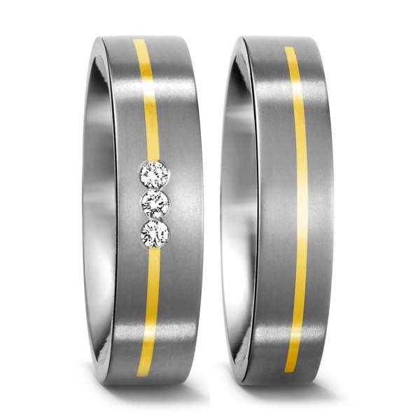 Trauringe Gelbgold Brillant Titan Factory 51116