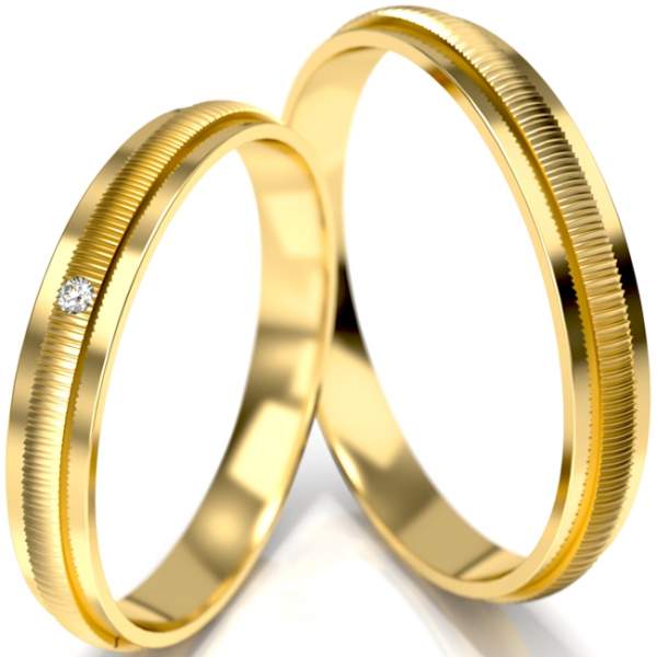 Trauringe Gelbgold (333) mit Brillant 0,01 ct.