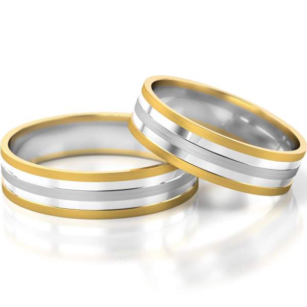 Trauringe Gelbgold-Weissgold (333) ohne Steine