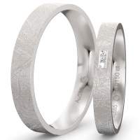 Trauringe Weissgold (585) mit Brillant 0.015 ct.. | (Verschnitt) Trauringe Weissgold (585) mit Brillant 0.015 ct.. | (Verschnitt)