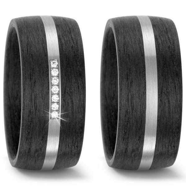 Trauringe Carbon Palladium Brillanten TitanFactory 59316