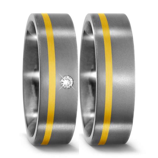 Trauringe Gelbgold Brillanten Titan Factory 51092