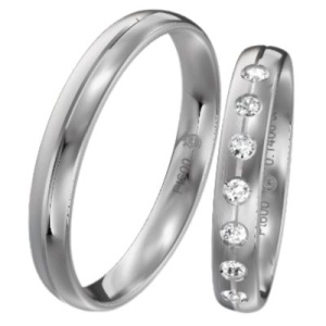 Trauringe mit Stein aus Platin