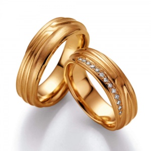 Roségold-Eheringe mit gefräster Oberfläche