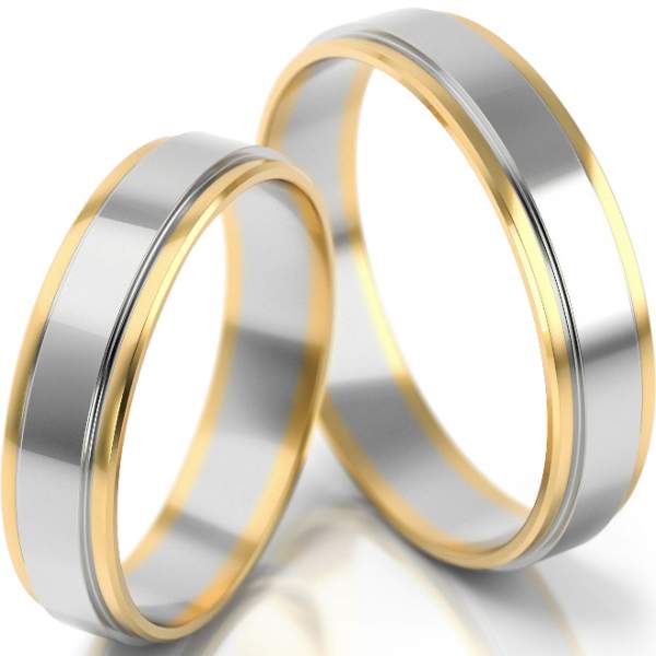 Trauringe Gelbgold-Weissgold (333) ohne Steine