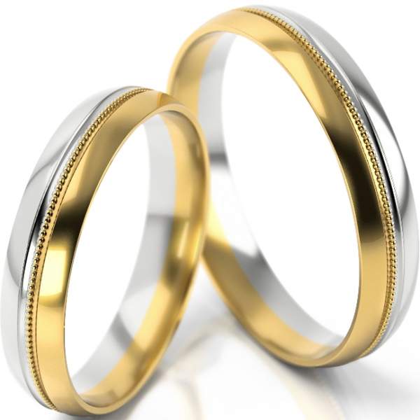 Trauringe Weissgold-Gelbgold (333) ohne Steine