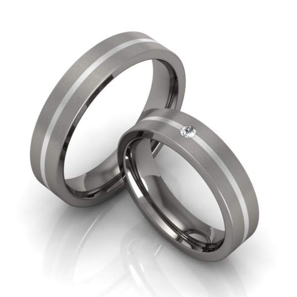 Verlobungsringe Titan Silber Brillant ID920