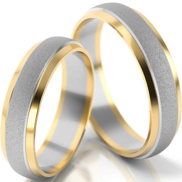 Trauringe Gelbgold-Weissgold (333) ohne Steine